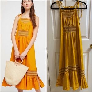 Free people Tie shoulder smoked midi dress